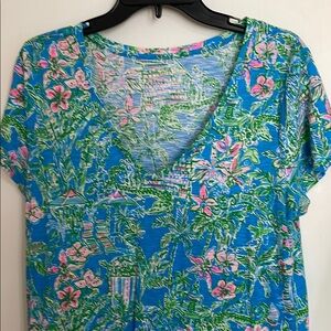 Lilly Pulitzer Vibrant Blue and Pink Top